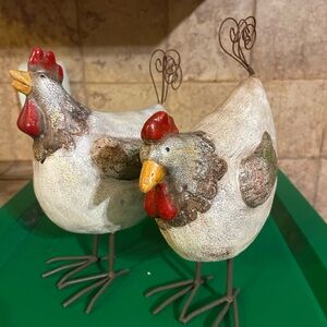 Rustic Rooster Figurines